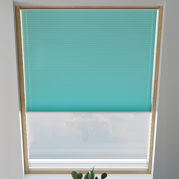 Cortina Plisada para Ventanas de Tejado, Térmico, a Medida, Concerto Azul turquesa