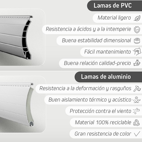 persianas exteriores de aluminio o pvc